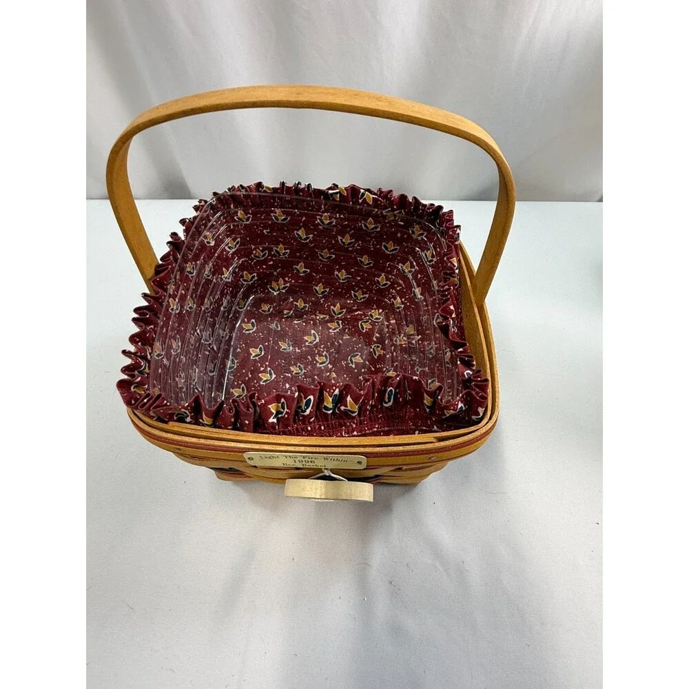 1996 Longaberger Light The Fire Bee Basket w/Liner & Protector Basket